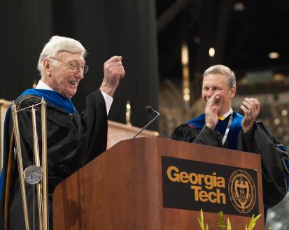 Bernie Marcus receives an honorary doctorate from Georgia Tech in 2015.